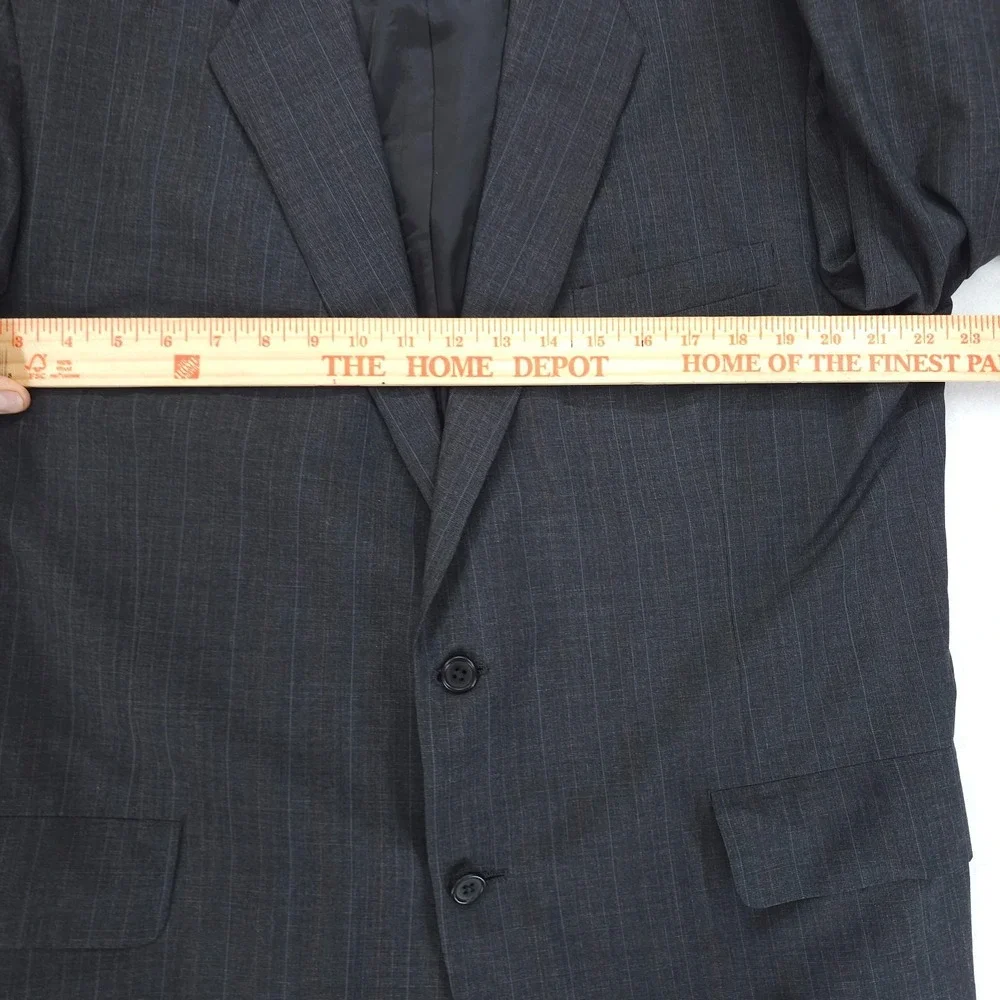 Oxxford Clothes Suit Mens 44 40x28 Gray Pinstripe 2 Button Pleated Full Liner